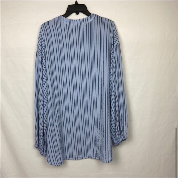 Free People Blue Striped Oversized Tunic Top - Picture 6 of 8